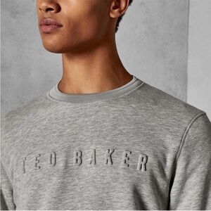 Ted Baker Light Gray Embossed Logo Sweatshirt